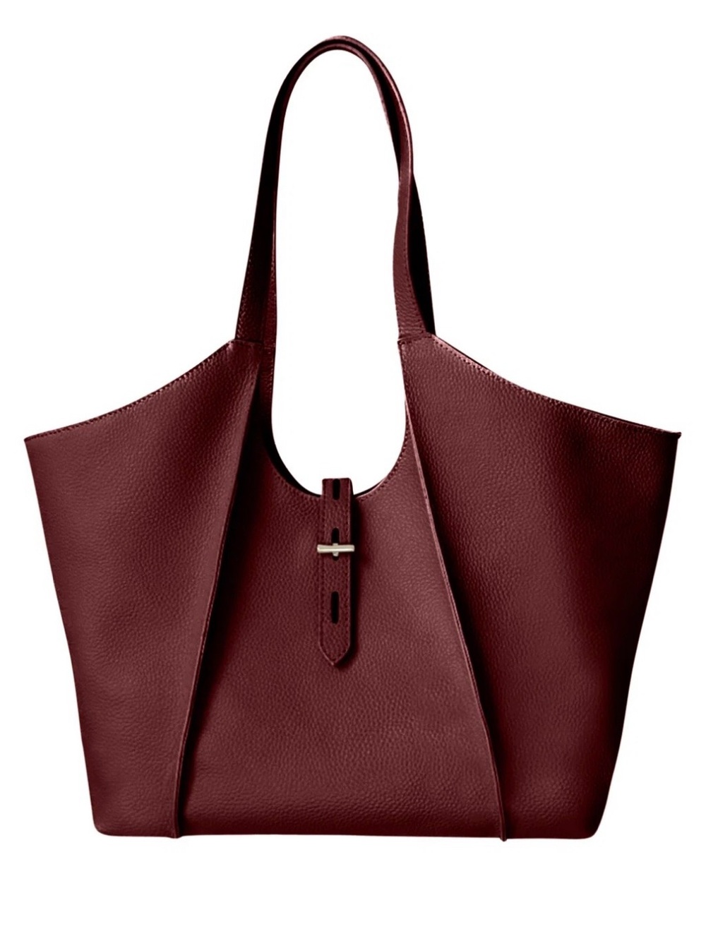 Tote Le Monde Milan Tote in Burgundy Pebbled Leather EUC Retail $595